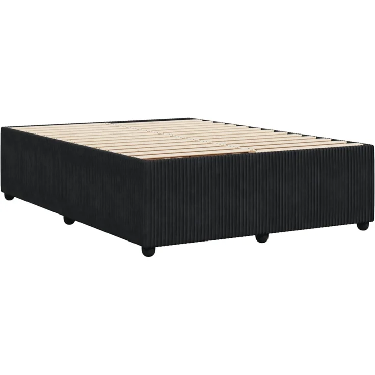 vidaXL Bettgestell ohne Matratze Schwarz 140x200 cm Samt 3285014 – Bild 6