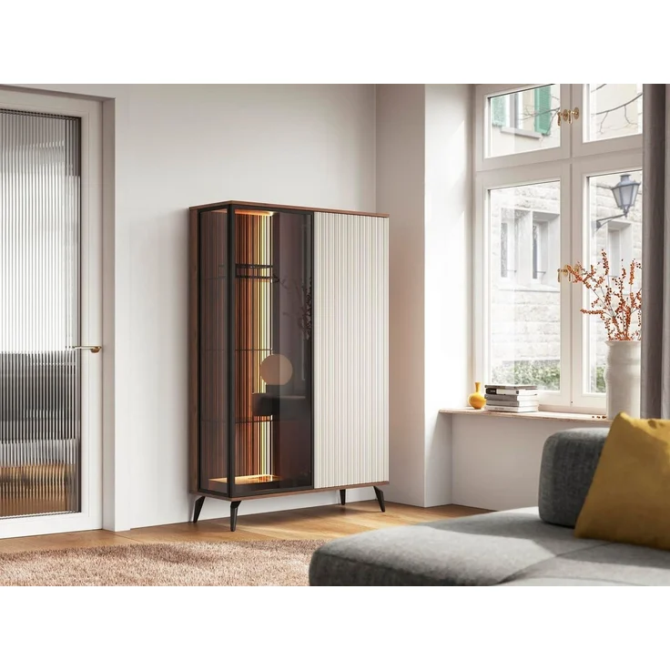 Compleo Standvitrine Vitrine moderne Vitrine mit Lamellen VIVIN – Bild 2