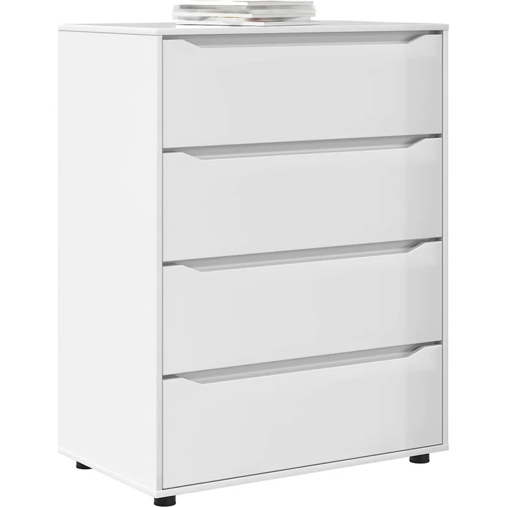 vidaXL Stauraumschränke 80 x 48 x 105 cm Holzwerkstoff Hochglanz Weiß 3406229 – Bild 3