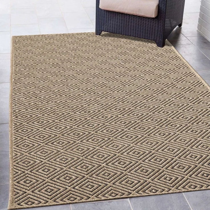 Carpetia Outdoorteppich In- & Outdoorteppich Jute-Look, rechteckig, Höhe: 5 mm, robuste Struktur wetterfest & pflegeleicht – Bild 5