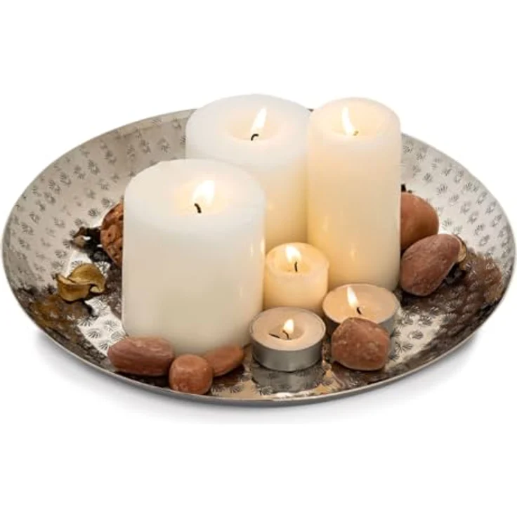 Amagohome Snackschale Dekoschale gold Knabberschale Deko Schalen silber Apfel Stern Ginkgo B, Aluminium, Metall – Bild 3
