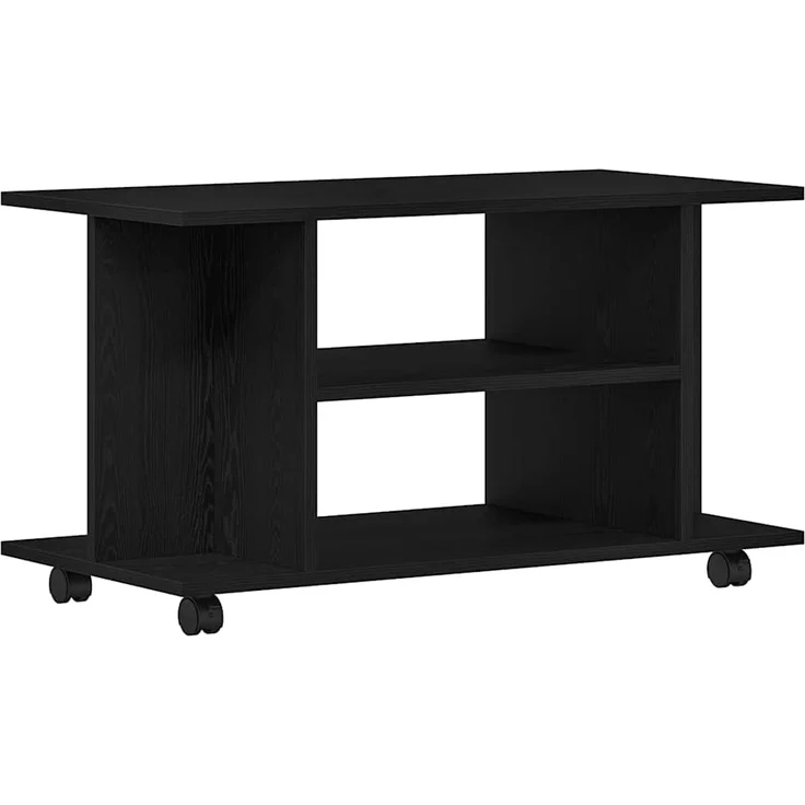 vidaXL TV-Schrank mit Rollen Schwarz Eichen-Optik 80x40x45 cm 862404 – Bild 1