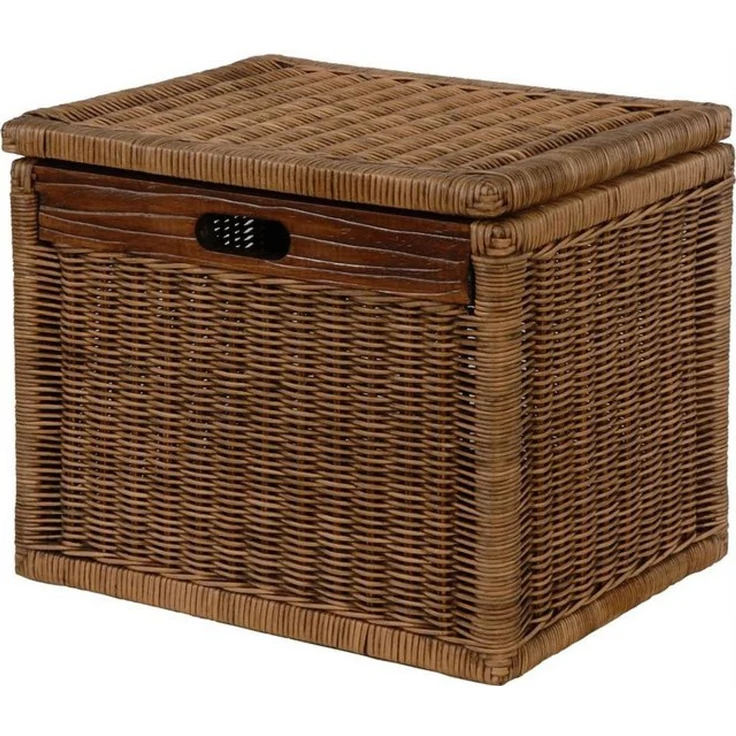 Krines Home Aufbewahrungskorb Hoher Korb mit Deckel Rattan geflochten Regalkorb Aufbewahrungsbox – Bild 4