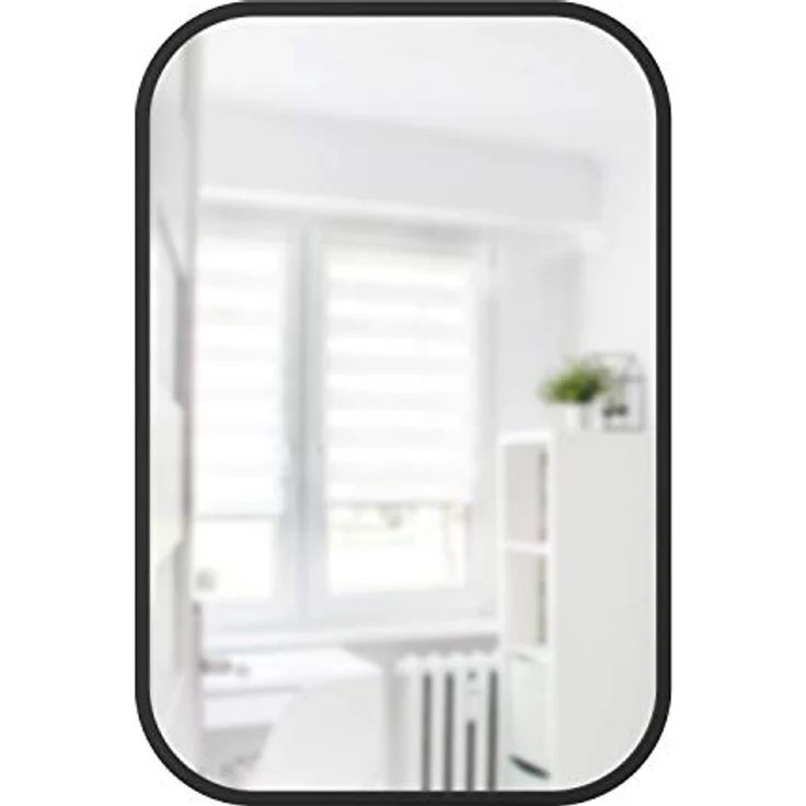 Umbra Wandspiegel Hub, Spiegel, Rechteckig, Glasspiegel, Schwarz, 61x91 cm, 1014801-040 – Bild 2