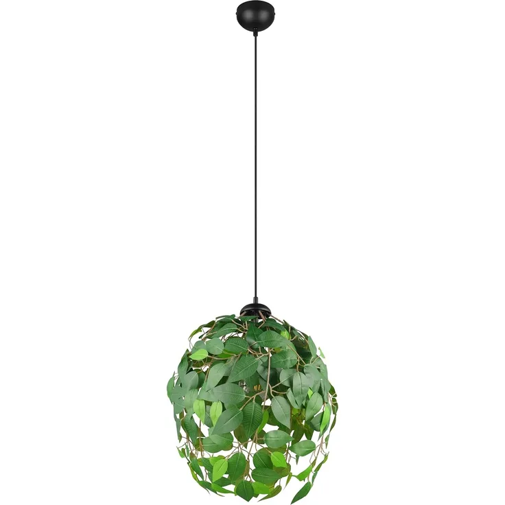 Pendelleuchte LEAVY mit Blätter Lampenschirm in Grün, Ø 38cm