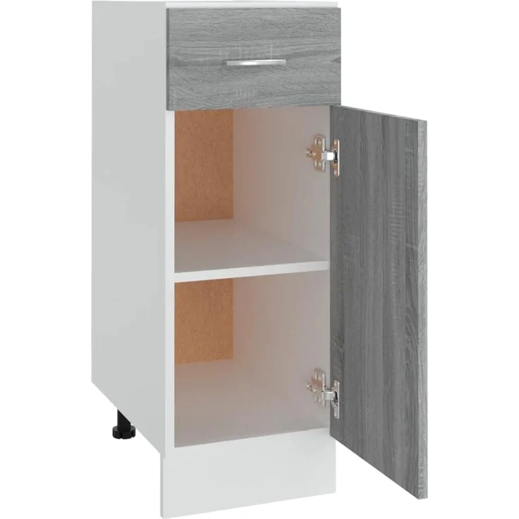 vidaXL Unterschrank, Küchenschrank mit Schublade 2 Fächern, Geschirrschrank für Küche, Küchenunterschrank Schrank Küchenmöbel, Grau Sonoma – Bild 8
