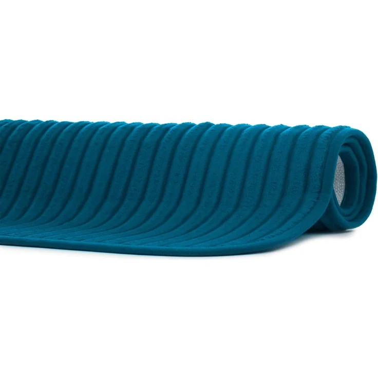 Gözze Badematte Berlin, Höhe 7 mm, rutschhemmend beschichtet, fußbodenheizungsgeeignet, Polyester, rechteckig, Badteppich, Uni Farben, Cord Optik, waschbar – Bild 3