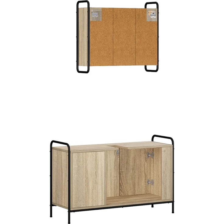 vidaXL Badezimmerschrank-Set 2 stk. Sonoma-Eiche 65,5 x 34 x 61 cm 3444478 – Bild 6