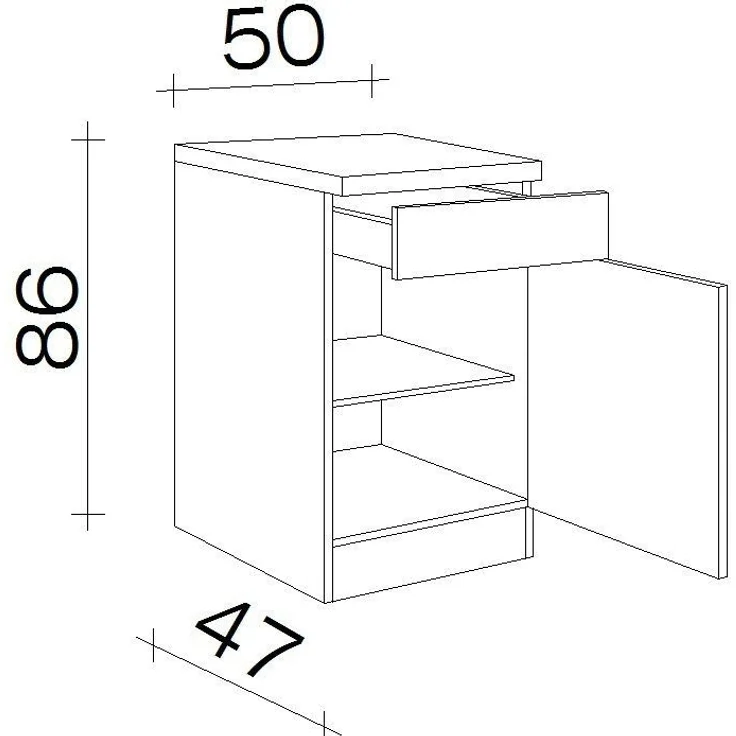 Flex-Well Unterschrank Bergen (B x H x T) 50 x 85 x 50 cm – Bild 2