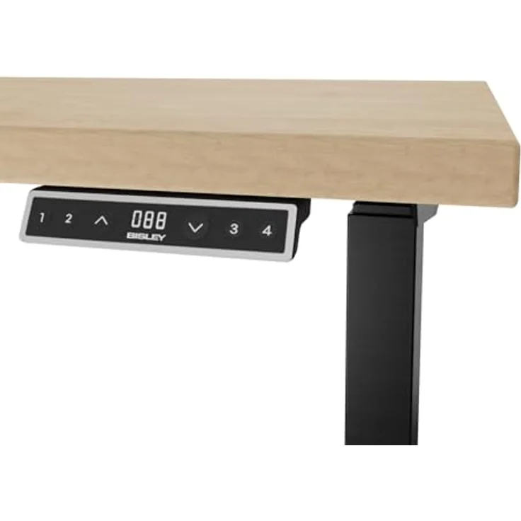 Höhenverstellbarer Schreibtisch E-WonderTech, EWT1606014, Platte 014 ahorn, Gestell 333 schwarz H 630-1280 x B 1600 x T 600 – Bild 4