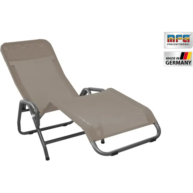 MFG 'Pool 3' Bäderliege klappbar, Textilbezug taupe, 190 x 55 cm – Bild 3