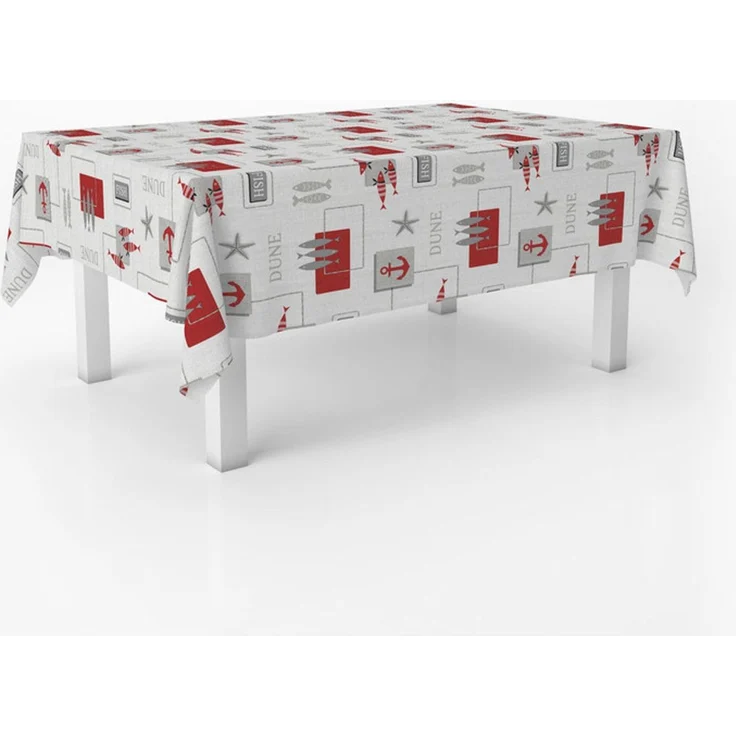 ECOMMERC3 Fleckabweisende Tischdecke für rechteckigen Tisch, Größe 240x140 cm | Schmutzabweisende Tischdecke, extra weich und wasserdicht, SEA ROT