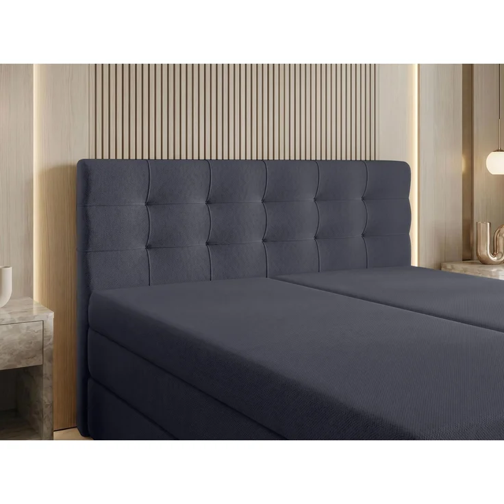 AX LIVING Finike Kontinentalbett 180x200 cm, 2 Matratzen, Grau – Bild 4