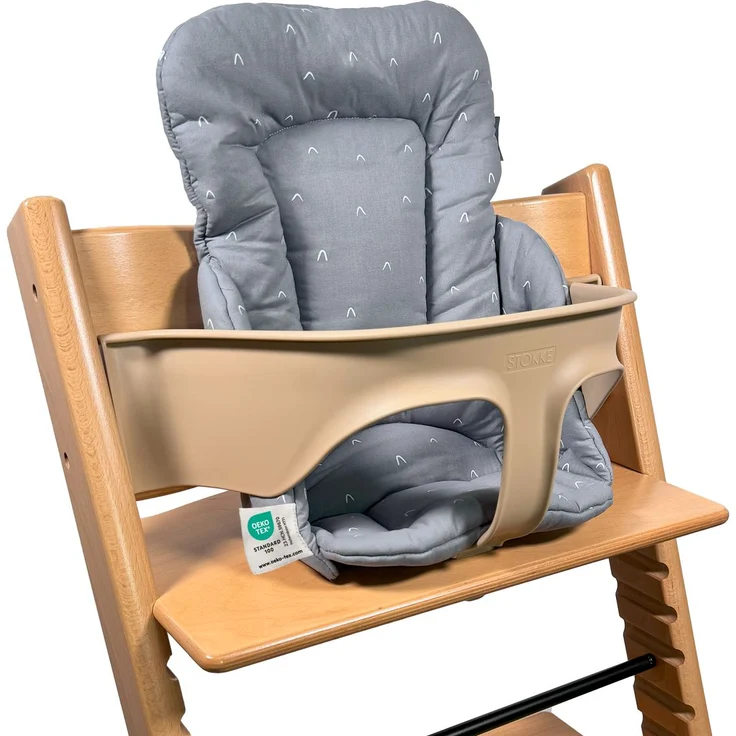 LaLoona Sitzverkleinerer für Stokke Tripp Trapp Hochstuhl - Curves, atmungsaktive Baumwolle, grau, waschbar bei 40 °C