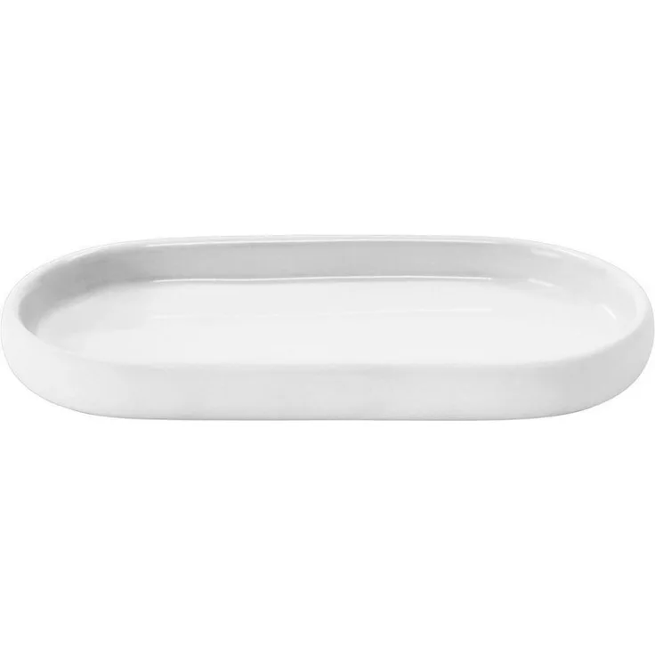 Blomus Tablett Sono, Serviertablett, Ablage, Keramik, White, 10x19 cm, 66277