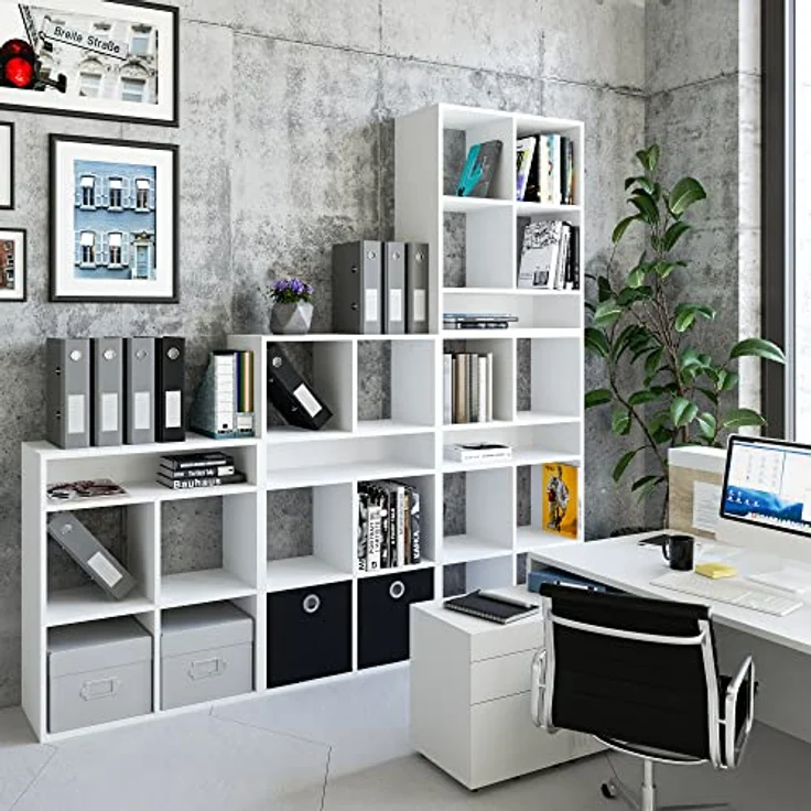 KOMTO Bücherregal RIM4 Regal Standregal Würfelregal Büroregal Bücherschrank, Wohnzimmer für Kinderzimmer 65,8 х 30,7 х 80,4 cm – Bild 8