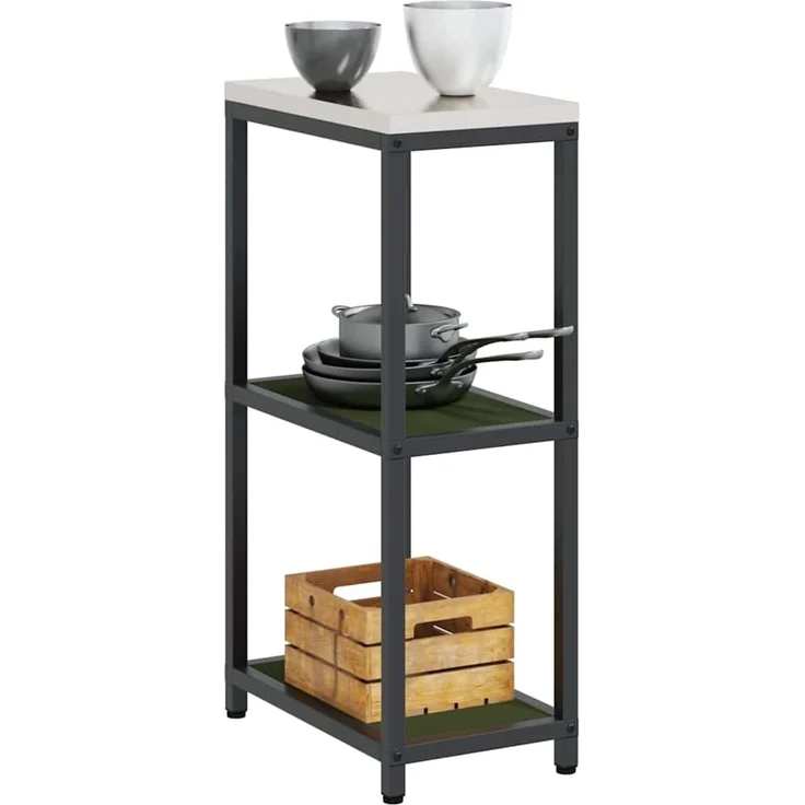 vidaXL Küchenaufbewahrung mit Regal Olive Grün 60 x 50 x 92 cm Stahl 874978 – Bild 2