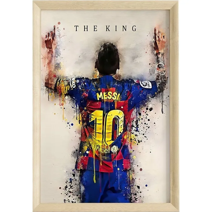 JUSTGOODMOOD Poster Premium ® Lionel Messi Poster · Fc Barcelona · The King · ohne Rahmen