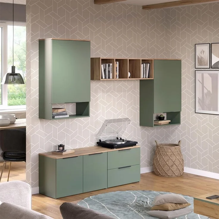 Wohnwand Wido Grün 5 Teile Vicco – Bild 2