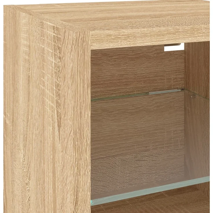 vidaXL 8-tlg. Wohnwand mit LED-Beleuchtung Sonoma-Eiche Holzwerkstoff 3216635 – Bild 8