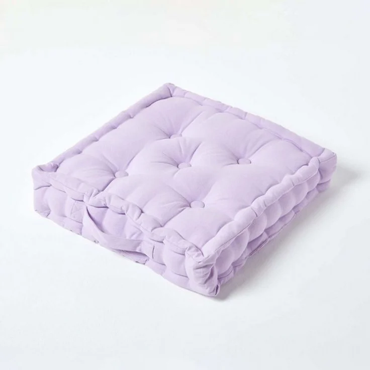 Homescapes Bodenkissen Sitzkissen Calico Mauve 40 x 40 cm – Bild 4