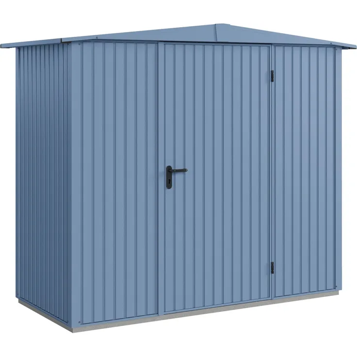 Hörmann Ecostar Metall-Gerätehaus Trend mit Satteldach Typ 1, 108x238 cm , taubenblau, 2,6 m²,1-flüglige Tür
