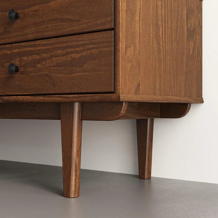 IDIMEX Lowboard SIMONA, TV Schrank 175 cm Massivholz Rattan Schiebetür Kastanie Finish – Bild 8