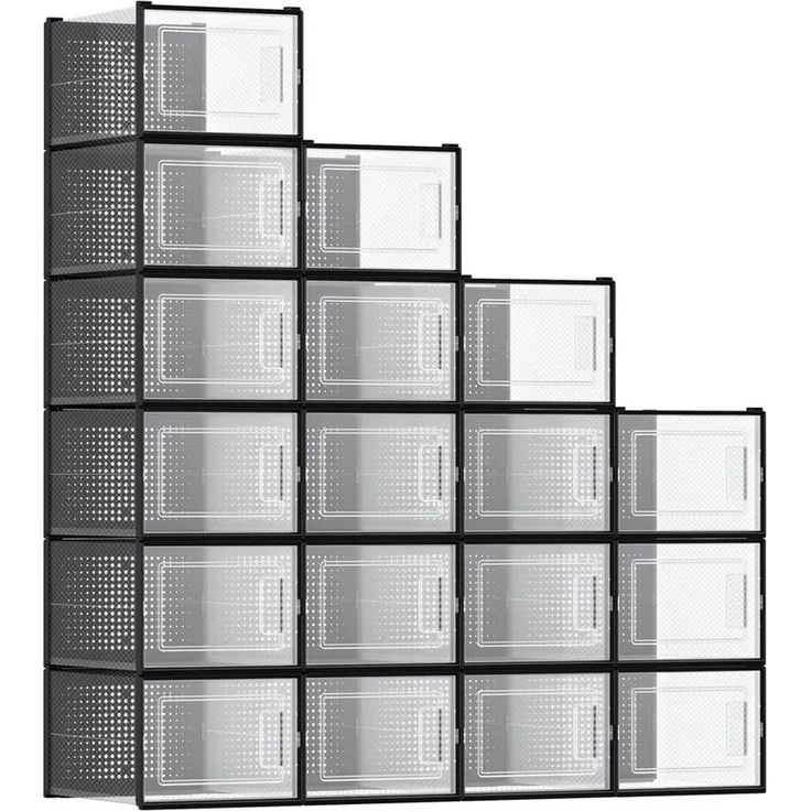 Songmics Schuhbox Schuhbox (18 St), faltbar, bis Größe 44 oder 46