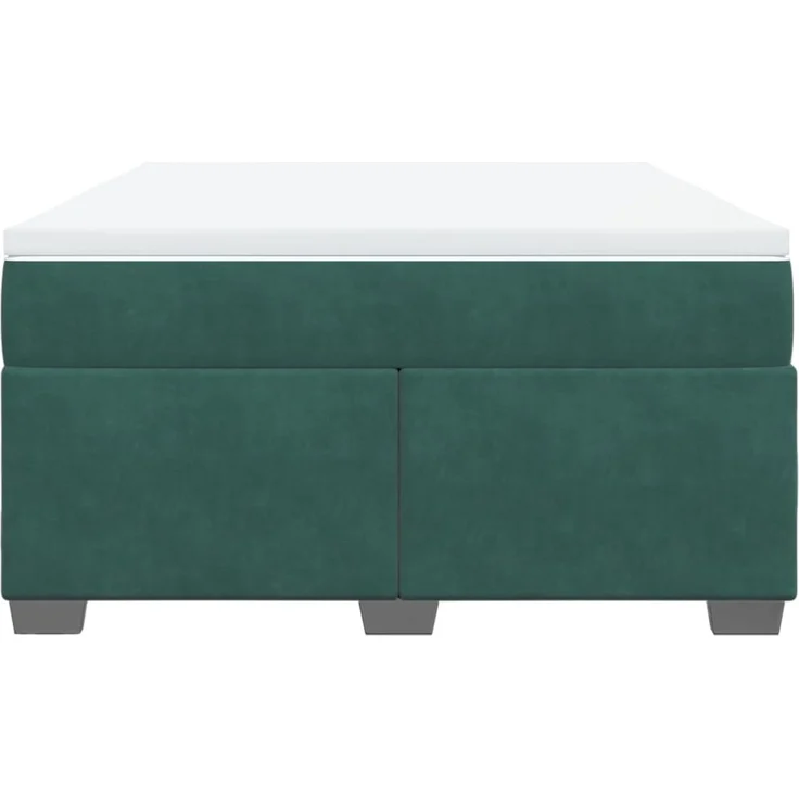 vidaXL Boxspringbett mit Matratze Dunkelgrün 140x190 cm Samt 3285284 – Bild 4