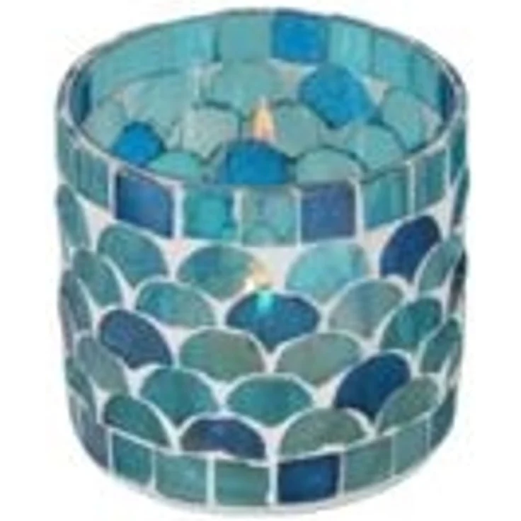 Orientalisches Mosaik Windlicht Athen Hellblau M – Bild 8