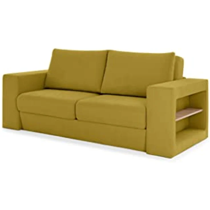 LOOKS by Wolfgang Joop Looks V-2 Designer Sofa mit Hockern und Regal, 2 Sitzer Couch, Funktionssofa, gelb, Sitzbreite 160 cm – Bild 8