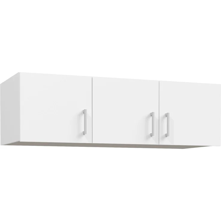 Forte ECONOBOX Schrankaufsatz 135, 3-türiger Drehtürenschrankaufsatz, Holzwerkstoff, Weiß, 133,2 cm breit, 38,1 cm hoch, 54,2 cm tief – Bild 3