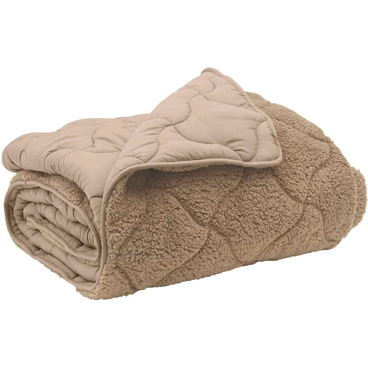 vidaXL Winterbettdecke Taupe 135 x 200 cm Mikrofaser und Teddy-Fleece 42026349 – Bild 2