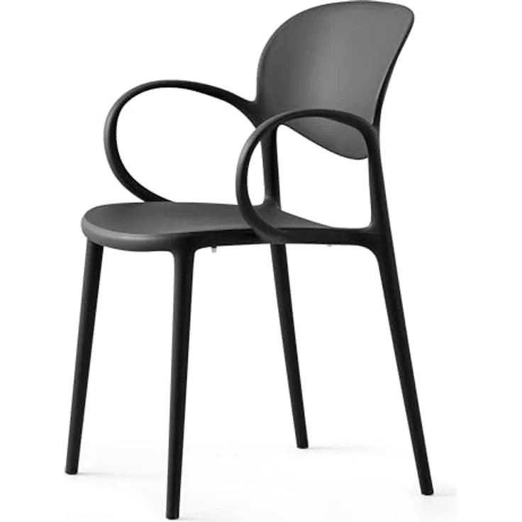 Connubia, 2 Stühle Abby, recyceltes Polypropylen, 100% schwarz matt – Bild 6
