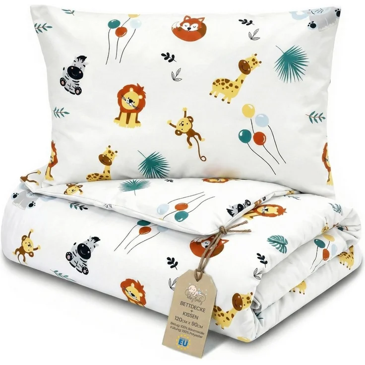 Totsy Baby Babybettwäsche Kinder Bettdecke ohne Bezug – Baby Decke und Kissen Set aus Baumwolle – Bild 1