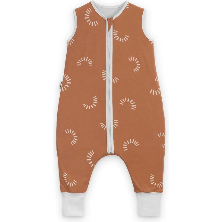 Ehrenkind® Babyschlafsack | Schlafsack mit Füßen 2.5 TOG | Bio-Baumwolle | Ganzjahres Schlafsack Baby Gr. 80 Farbe Zimt Gemustert | Oeko-Tex | Schlafsack winter und Sommer Schlafsack Kinder