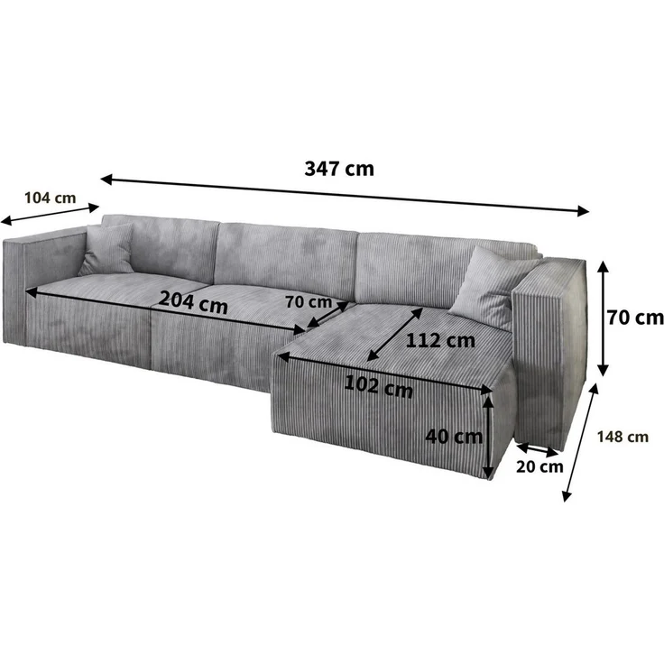 Masseno Ecksofa TOLMO mit Schlaffunktion L-Form, Sofa mit Bettkasten – Bild 2