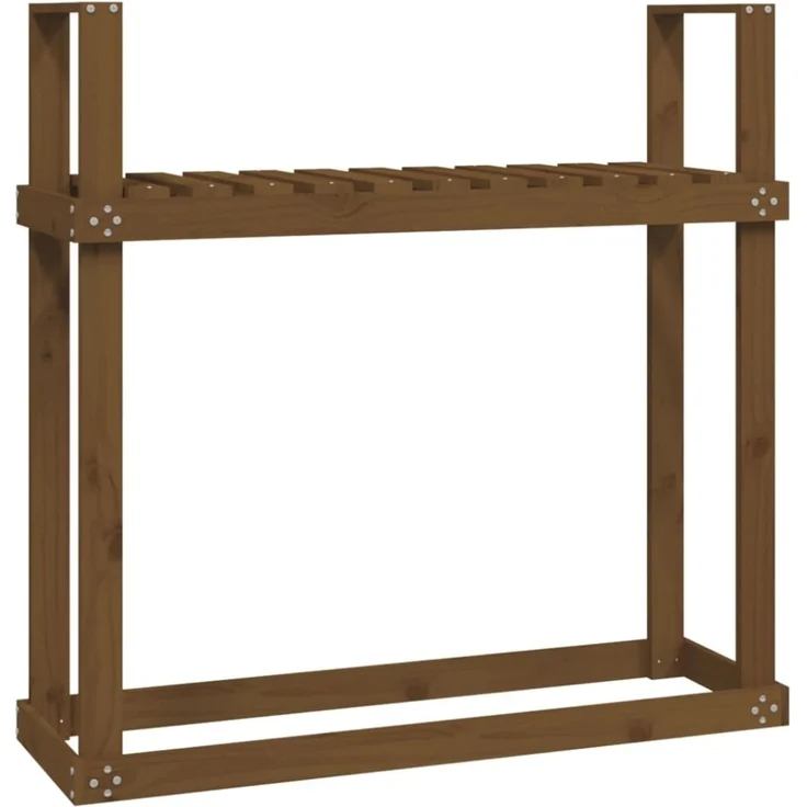 vidaXL Kaminholzregal Honigbraun 110x35x108,5 cm Massivholz Kiefer 823860 – Bild 2