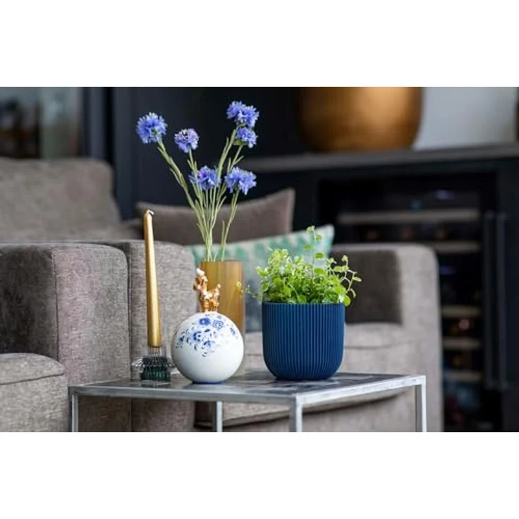 Capi Europe Übertopf rund Nature Groove, grün, Ø 17 cm x H 15 cm, handgefertigt aus Polyester für den Innenbereich – Bild 6