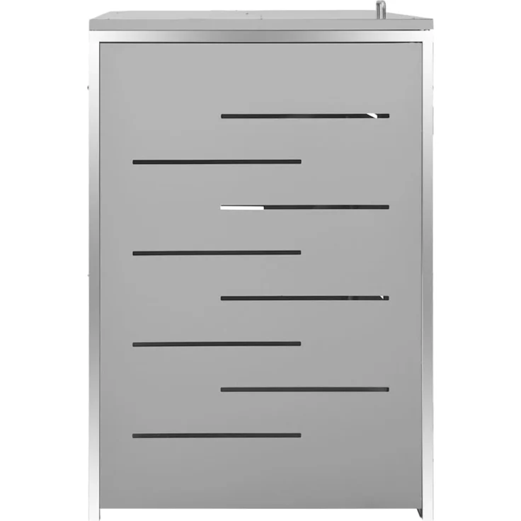 vidaXL Mülltonnenbox für 4 Tonnen 276,5x77,5x115,5 cm Edelstahl 149561 – Bild 5