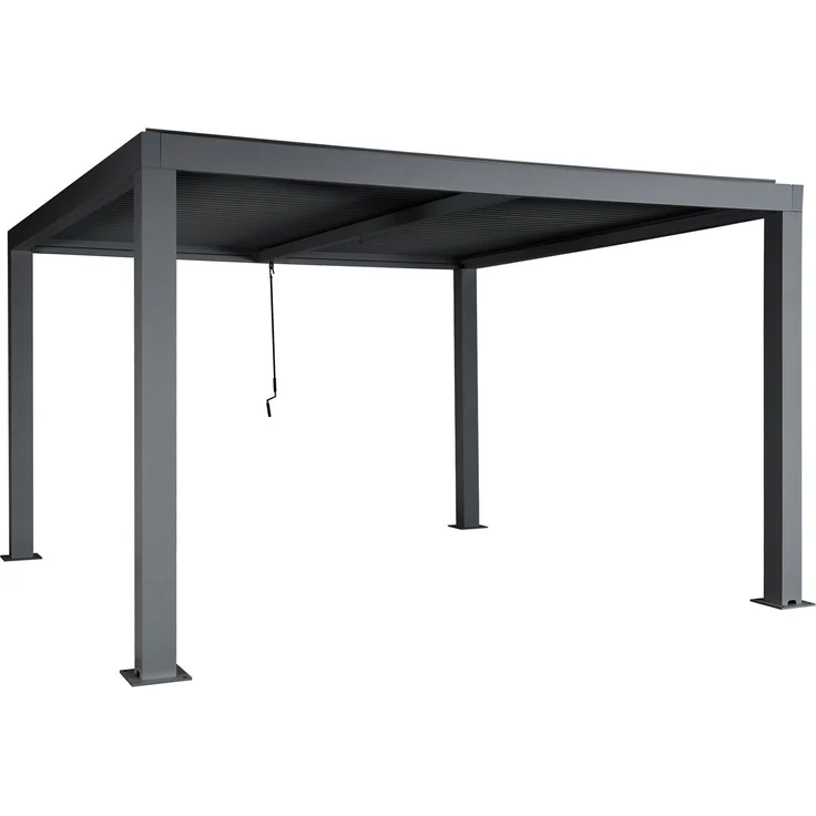 Mendler 'HWC-L46' Pergola, Regenrinne sturmfest, Aluminium anthrazit, 3x4 m – Bild 9