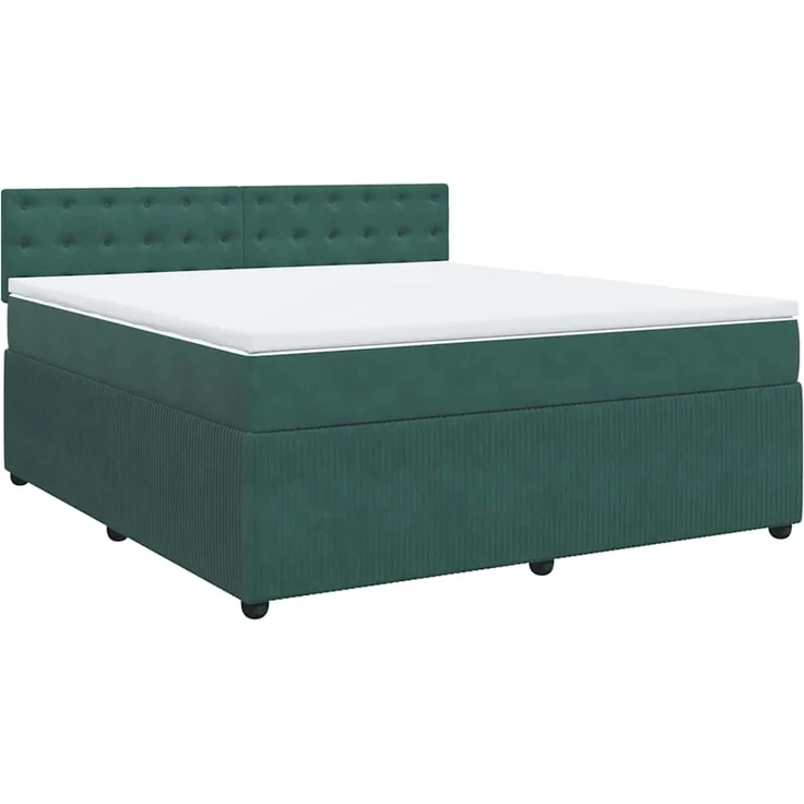 vidaXL Boxspringbett mit Matratze Dunkelgrün 180x200 cm Samt 3290121 – Bild 3
