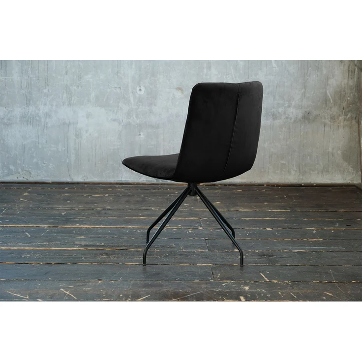KAWOLA Stuhl NEW CHARME Drehstuhl Esszimmerstuhl Velvet schwarz 87 x 66 x 52 cm – Bild 5