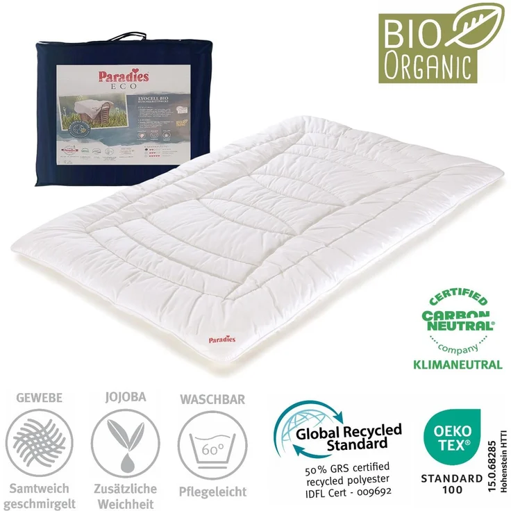 Paradies Nima-Fill Bio medium warme Bettdecke mit Jojoba 135x200 – Bild 2