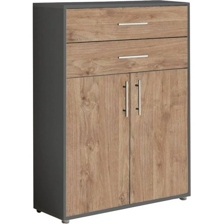 BMG Möbel Aktenschrank BMG Möbel Schubkasten Schrank, 2 Türen in 15 verschiedenen Farben (84,4 x 113,6 x 33 cm) Fronten Matt oder Hochglanz, Made in Germany – Bild 1