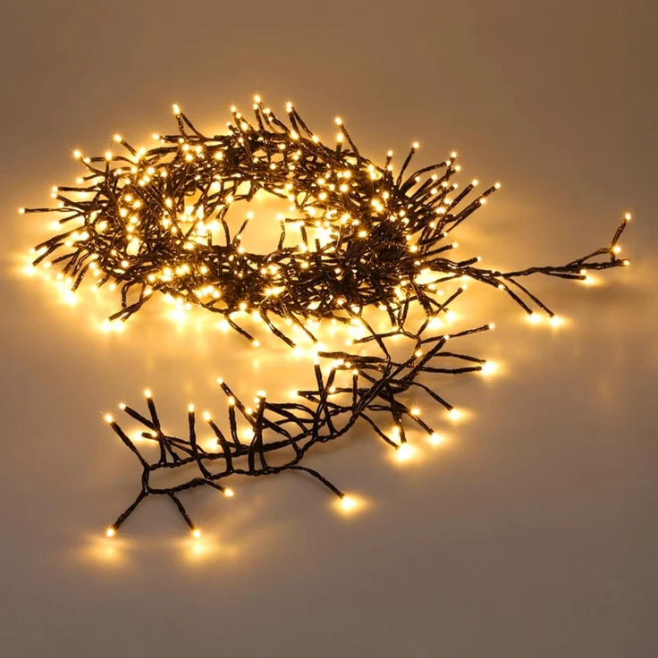 Spetebo LED-Lichterkette Büschel Lichterkette für Außen warm weiß, mit Timer und Netzstecker – Bild 1