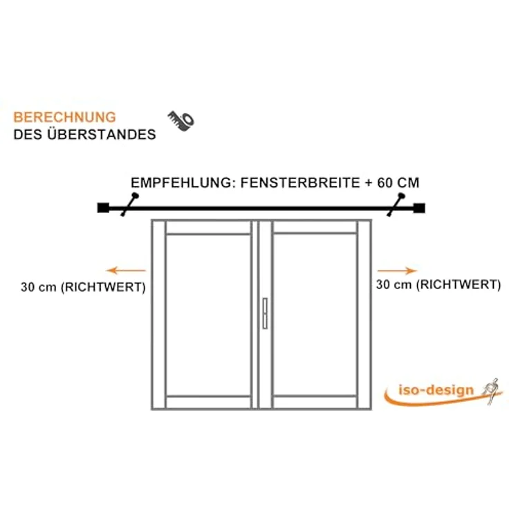 iso-design Gardinenstange 20 mm Farbe Edelstahl, Endstück Kappe, Ø 20 mm, 1-läufig, Fixmaß, verschraubt, Metall, Rohr aus Edelstahl – Bild 8