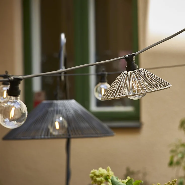 Outdoor Lampenschirm ,Vide' in Rattan-Optik, natur – Bild 3