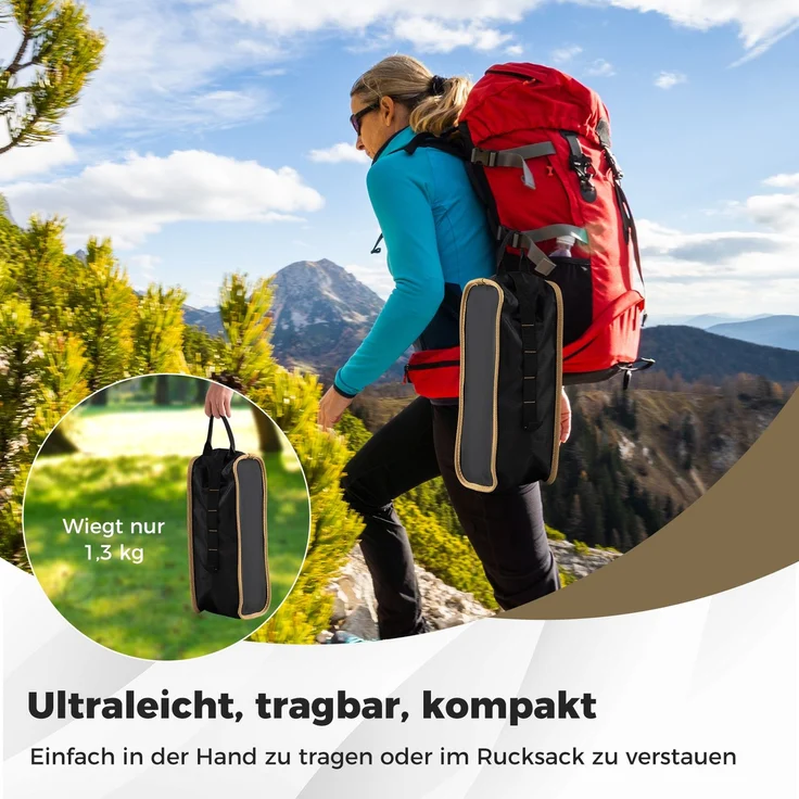 Campingstuhl faltbar ultraleichter Klappstuhl mit Seitentasche klappbarer Angelstuhl 150 kg Tragfähigkeit SH390 – Bild 3