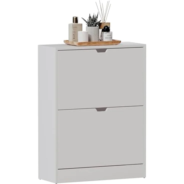 Vida Designs Schuhschrank, Holzwerkstoff, Weiß, 80H x 60W x 24D – Bild 5